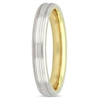 10кт двуцветен жълт и бял златен Дамски сватбен пръстен