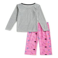 Чили Пепърс малко момиче Дълъг ръкав хлабав годни пижама, 2-парче комплект, размери 2Т-4Т