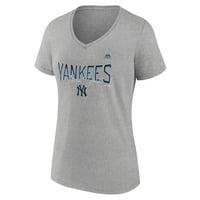 Женски фанатици маркови Хедър Грей Ню Йорк Янкис резултат от Втора в-врата тениска