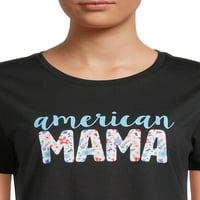 Дамска Американска Мама графична тениска с къс ръкав