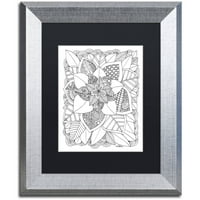 Изобразително изкуство с търговска марка Зендудълс 13 платно изкуство от Кцдодхарт Черен мат, сребърна рамка