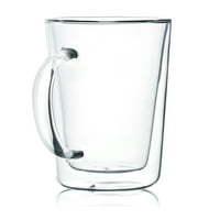 Стъклена чаша джавафли с дръжка, комплект от 4 броя, чаши за чай и изолирани Чаши за кафе за лате, еспресо,