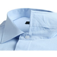 Мъжки класически редовно годни ризи Дълъг ръкав Мъжка риза памук текстурирани риза за мъже