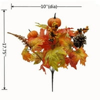 Подпори 17.75 в закрит изкуствен цвете храст, тиква и клен листа, оранжеви цветове
