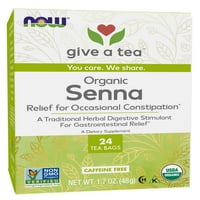 Храни, сертифициран органичен чай Сена, без кофеин, облекчаване, без ГМО, първокласни неизбелени чаени торбички