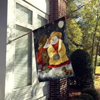 Каролини съкровища ПК1016ЧФ любов на Коледа снежен човек флаг платно къща размер голям, Многоцветен