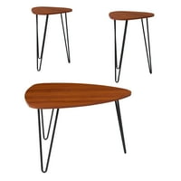 Колекция Чарлстаун флаш мебели за кафе и крайна маса в черешово дърво и черни метални крака