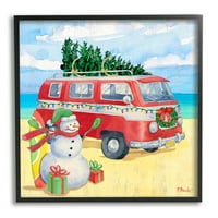 Коледа Плаж Морски Ван Празник Графично Изкуство Черна Рамка Изкуство Печат Стена Изкуство