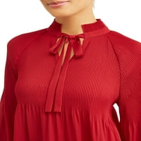 Дамска Плисирана блуза с дълъг ръкав
