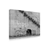 Изящно изкуство 'велосипед и напукана стена Айнсиеделн Швейцария' платно изкуство от Монте Наглер