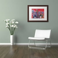 Търговска марка изобразително изкуство лате Хиджики платно изкуство от Дийн Русо, бял мат, дърво рамка