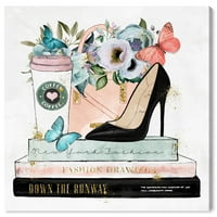 Уинууд студио Мода и глем Арт Принт 'пролетни модни книги' книги-Розово, синьо