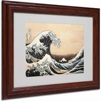 Търговска марка изобразително изкуство голямата вълна платно изкуство от Кацушика Хокусай, дървена рамка