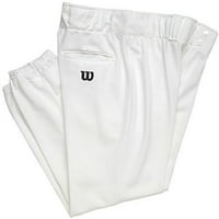Уилсън младежки бейзболен панталон с цип с еластичен колан и гайки за колан, бял