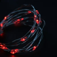 Комплект от червени светодиодни микро фея коледни светлини-ултра тънка сребърна тел