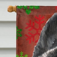 Каролини съкровища СК9482ЧФ Акита червени снежинки празник Коледа знаме платно къща Размер, къща Размер,
