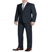 Мъжки тънък годни 2-парче костюм Единична гърди копчета блейзър яке & плоски Панталони костюм комплект за