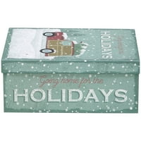 Празнично време декоративна подаръчна кутия, изключително голяма, зимни пътувания графика с отиване у дома