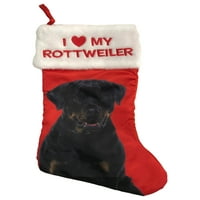 Празнично Време Обичам Моя Ротвайлер Коледно Чорапче