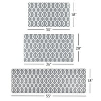 Сохоум уютен живот Кочи решетка анти-умора Кухненски Мат, сиво бяло, 17.5 кс30