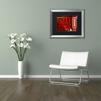 Търговска марка изобразително изкуство червена светлина платно изкуство от Филип Хюгонар, Черен мат, сребърна