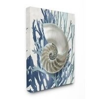 Ступел индустрии черупка Корал плаж синьо дизайн платно стена изкуство от Каролин Кели