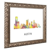 Търговска марка изящно изкуство 'Остин Тексас Скайлайн ВБ-1' платно изкуство от Марлийн Уотсън, Златна орнаментирана
