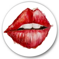 Дизайнарт' Свети Валентин червени женски устни ' модерен кръг метал Арт-диск от 36