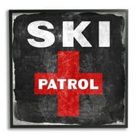 Ступел индустрии ски патрул знак червен кръст символ Рустик Черно, 24, дизайн от Кира Браун