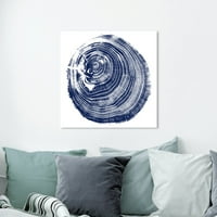 Абстрактно Платно За Стена Принтове 'Легно Блу Поради' Форми-Синьо, Бяло