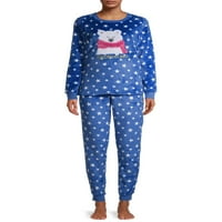 Мир, любов и мечти Дамски 2-парче Плюшена пижама комплект