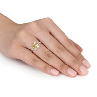 5-каратов пръстен с диамант и сапфир от сребро