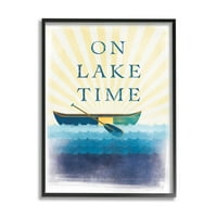Ступел Индъстрис на езерото време релаксиращи слънчеви лъчи графично изкуство с черна рамка Арт Принт стена