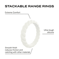 Дамски класически Стифиращ обрат издръжлив силиконов пръстен, бял, размер 8