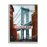 Ступел Индъстрис пластове Бруклин мост архитектура градски пейзаж пътуване графично изкуство сива рамка изкуство