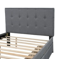 Спално бельо тапицирано легло с пълна платформа с табла и чекмеджета, спестява място рамка за легло в пълен