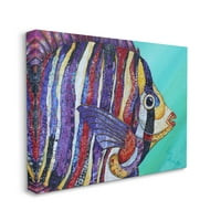 Ступел индустрии широка перка разнообразни слоести ивици водни риби дизайн живопис галерия увити платно печат