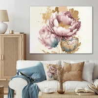 Дизайнарт мек розов минзухар букет Ии платно стена изкуство
