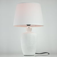 Американско изкуство декор керамична настолна лампа с бяло платно сянка