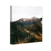 Писта Авеню природа и пейзаж стенопис платно принтове 'Национален парк Сион' планини-зелено, бяло