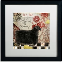 Търговска марка изобразително изкуство БАА БАА Черната овца платно изкуство по цвят Пекарна, бял мат, черна