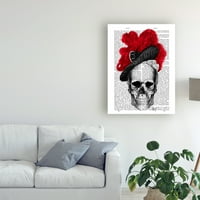 Изобразително изкуство 'череп с червена шапка' платно изкуство от фаб фънки