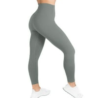 Йога панталони жени тренировка спорт Висока талия крака Фитнес безшевни чорапогащи тренировка Активнооблечи за бягане, фитнес и ритане, зелено-л