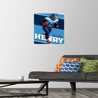 Тенеси титаните-Дерик Хенри стена плакат с пуш щифтове, 14.725 22.375