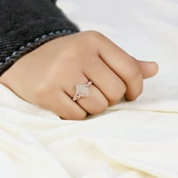1 4К ТВ диамант 10К Розово злато Маркиза форма клъстер ореол пръстен
