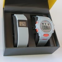 Мултифункционален дисплей часовник с цифрово проследяване на активността-сив часовник със сиво проследяване