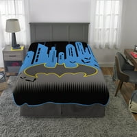Батман плюшено одеяло, Детско спално бельо, 62х90, безкраен град