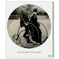 Уинууд студио Класик и фигуративно Пано канаваца принтове 'педал до метала' семеен живот-Черно, бяло
