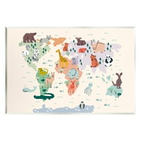 Ступел индустрии образователни карта на света местни животни дивата природа диаграма графично изкуство без рамка изкуство печат стена изкуство, дизайн от Доминик
