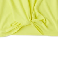 Чудо Нация Момичета Отпечатани & Твърди Обрат-Предни Тениски, 2-Пакет, Размери 4 - & Плюс